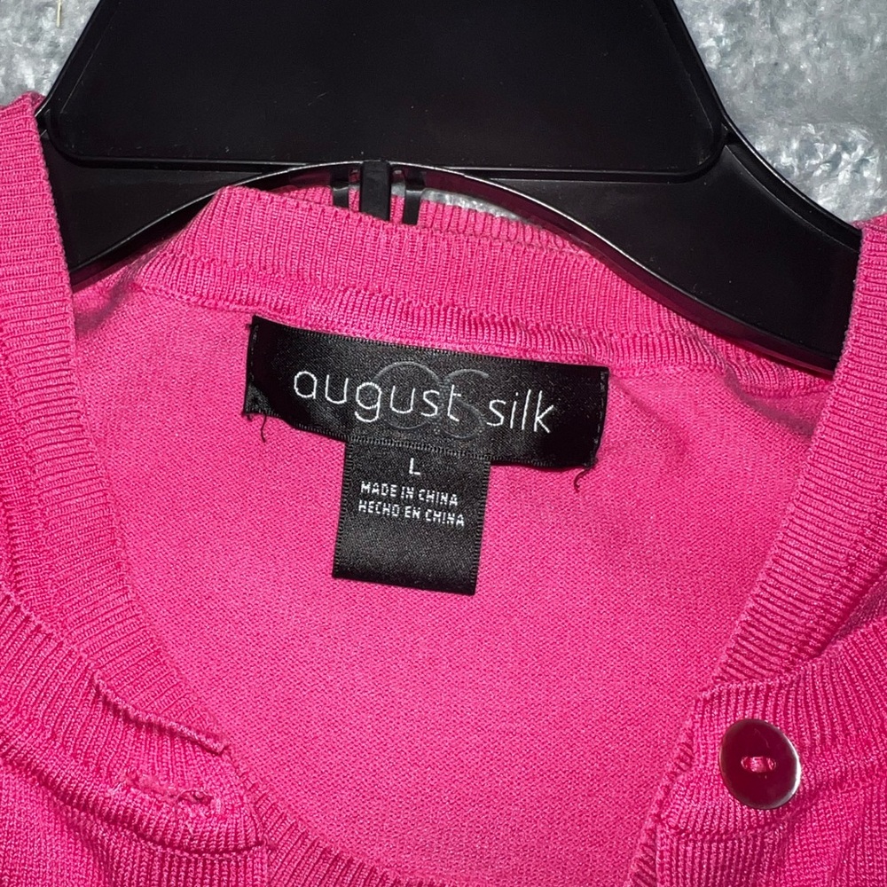 August Silk pink twin set size Large